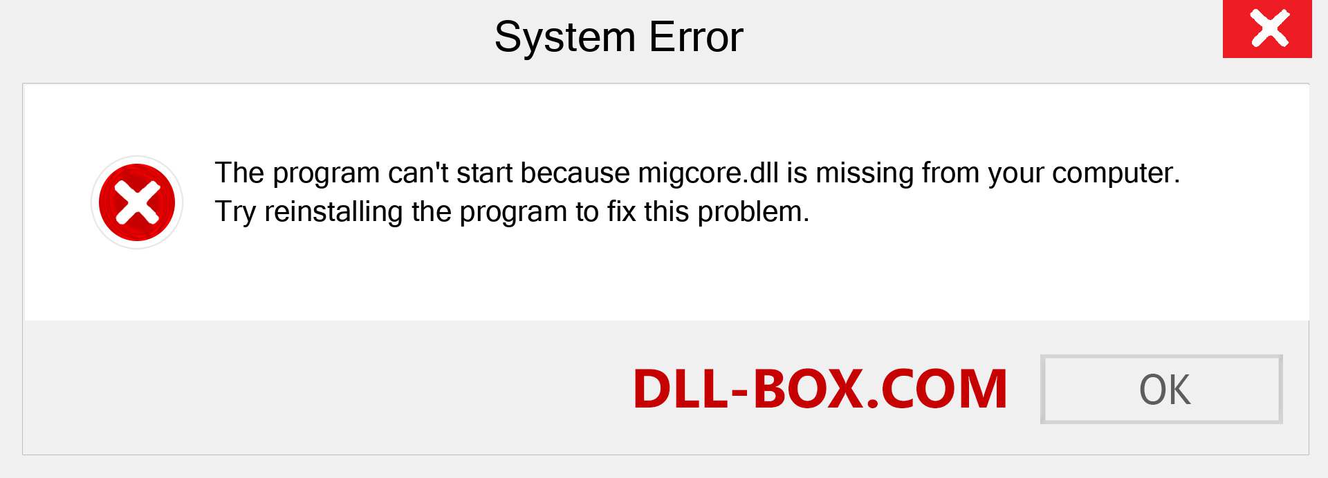  migcore.dll file is missing?. Download for Windows 7, 8, 10 - Fix  migcore dll Missing Error on Windows, photos, images