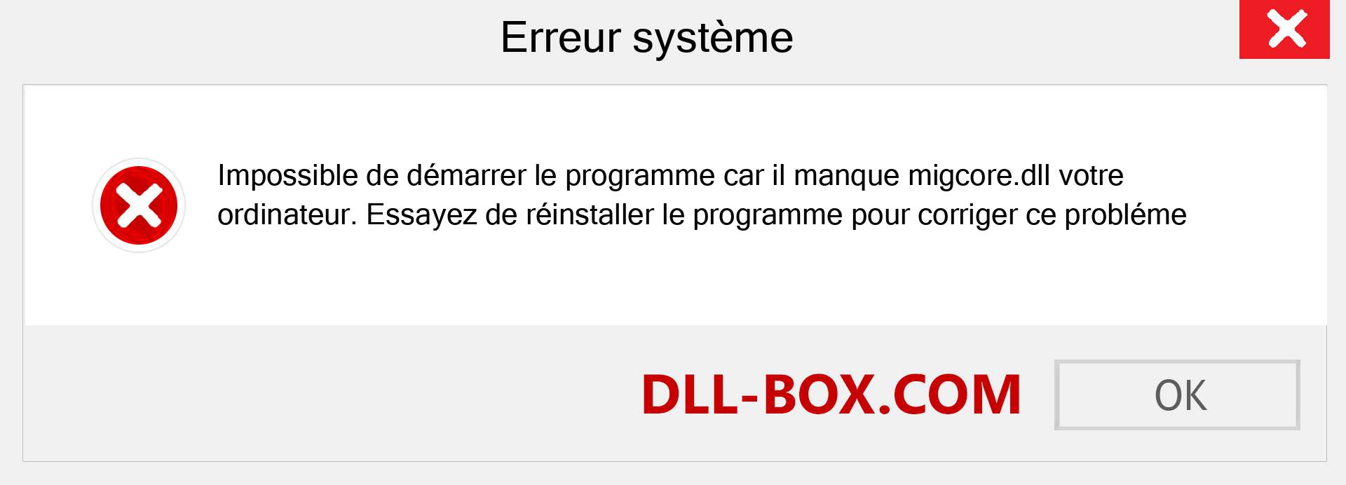 Le fichier migcore.dll est manquant ?. Télécharger pour Windows 7, 8, 10 - Correction de l'erreur manquante migcore dll sur Windows, photos, images